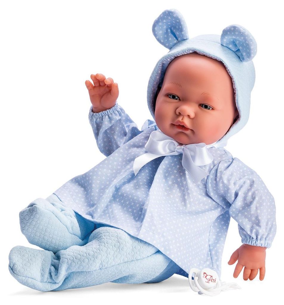 Asi Babypuppe Pablo 43cm - Puppe mit blauer Kleidung und süßen Ohren
