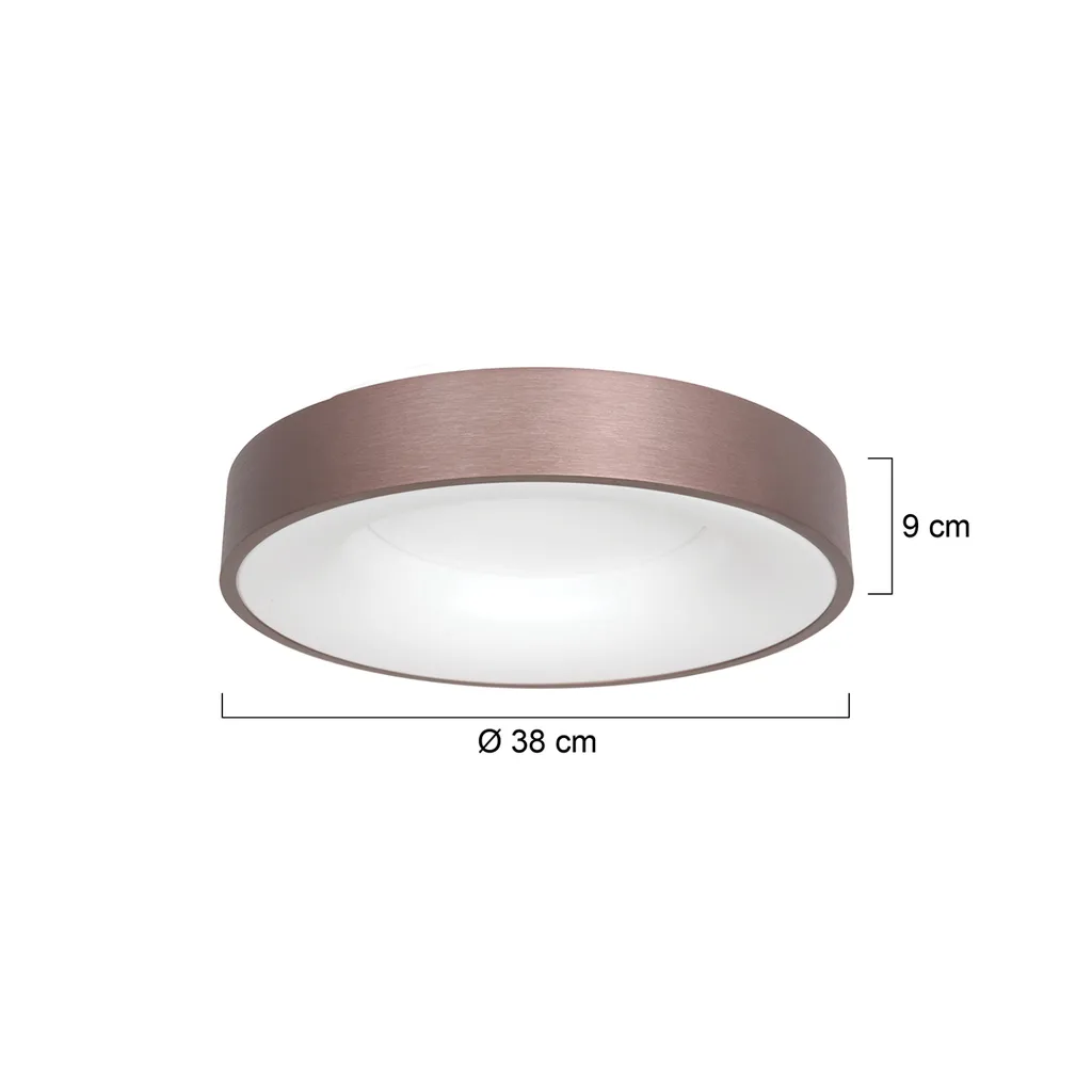 Plafonnier LED Économe Ringlede Bronze 38cm pour Éclairage Puissant