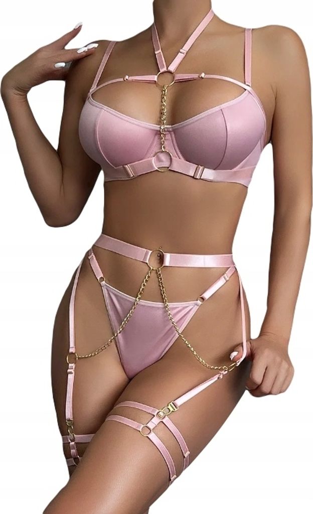 Sexy Lingerie SET FASCICOLO STRINGA Rosa L Immagine del prodotto 
