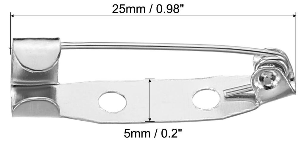 100 Stš¹ck Sicherheitsstangen Stifte Broschennadeln Sicherheitsnadeln Anstecknadeln zum Basteln 25mm fš¹r Ausweise Namenskarten Tags DIY Schmuc...
