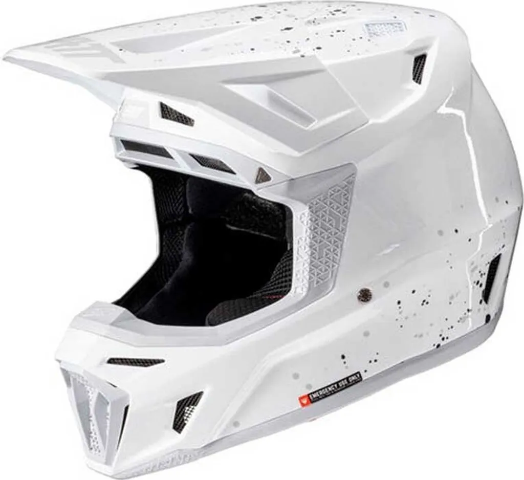 Casque de Motocross Leatt 8.5 V25 Blanc S et ses Lunettes de Protection