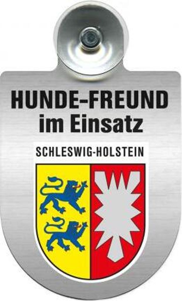Einsatzschild Windschutzscheibe incl. Saugnapf - Hundefreund im Einsatz - incl. Regionen nach Wahl - 309359 - Color - Region Schleswig-Holstein