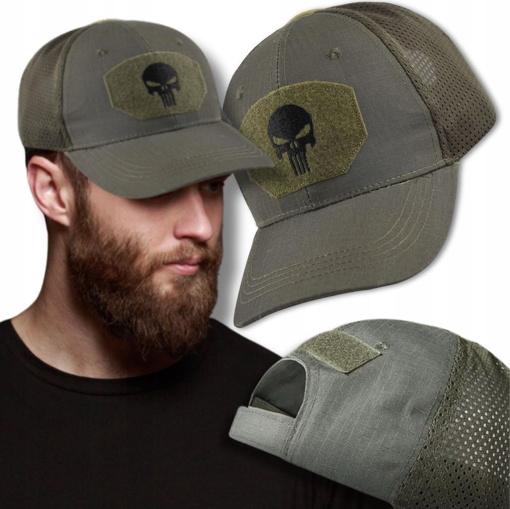 EDIBAZZAR | Honkbalpet met schedelmotief, model PUNISHER, Productafbeelding 