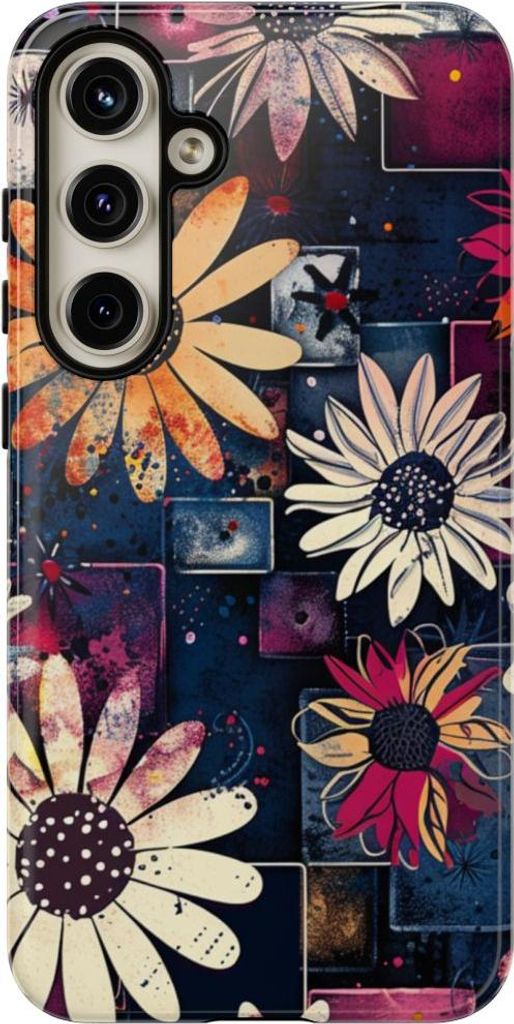 Abstraktes florales Geometriemuster – Hülle Kompatibel mit Samsung Galaxy S24 Plus