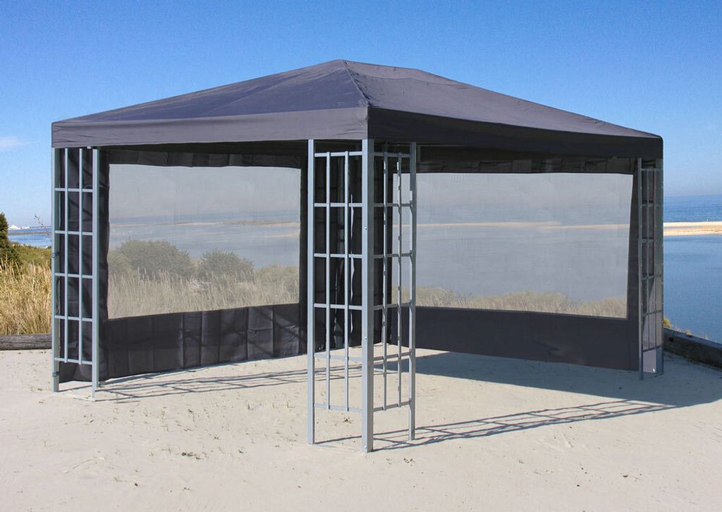 Rank Pavillon 3x4m Metall Garten Partyzelt Anthrazit RAL 7012