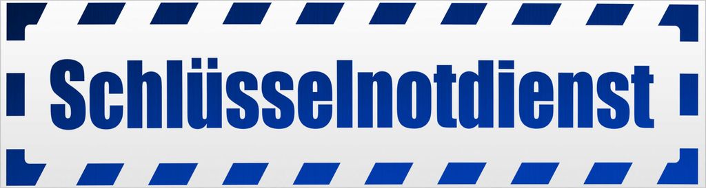 Kiwistar Schlüsselnotdienst gestreift Magnetschild Schild magnetisch - 45cm Blau - reflektierend - Magnetfolie für Auto PKW Kfz