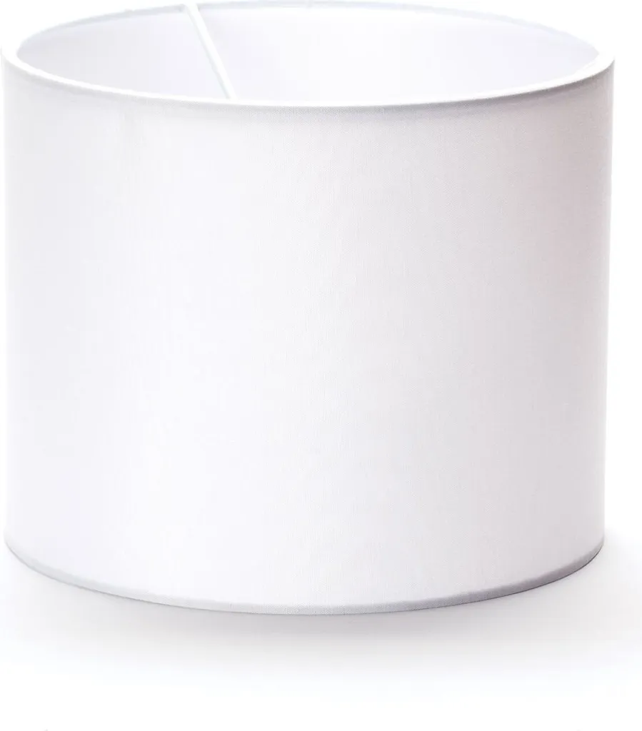 Abat-jour cylindrique blanc en textile pour lampe de chevet ou suspension