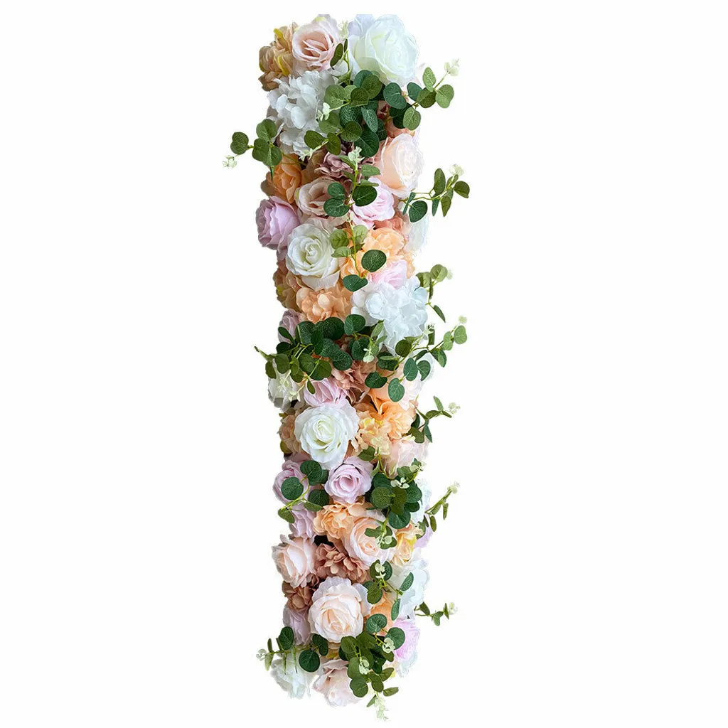 Rangée de Fleurs Artificielles de Luxe, Panneau Mural Floral Réutilisable