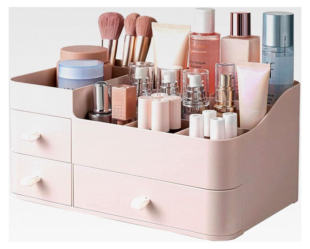 Make-up-Organizer für den Schminktisch, große Kapazität, Schreibtisch-Organizer mit Schubladen für Kosmetik, Lippenstifte, Schmuck, Nagelpflege...