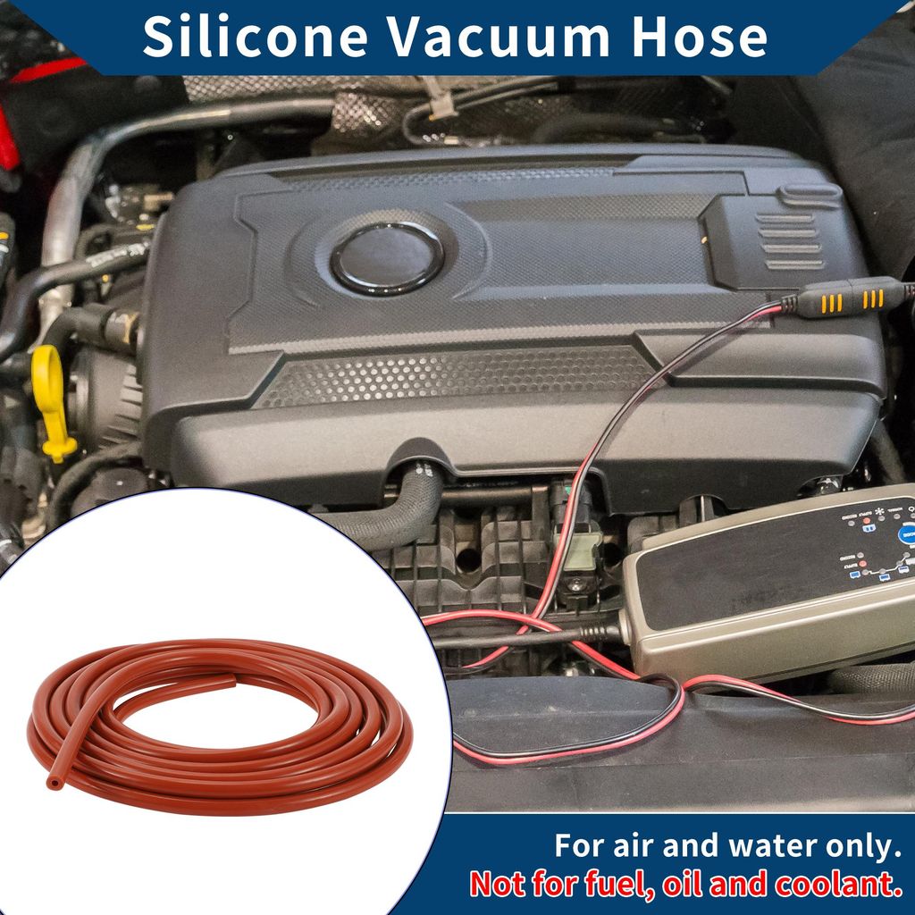Silikon-Vakuumschlauch für Automobil-Vakuumsysteme Hochtemperatur 20Ft 3/16" 4mm ID 3mm Dicke 1 Stück Rot