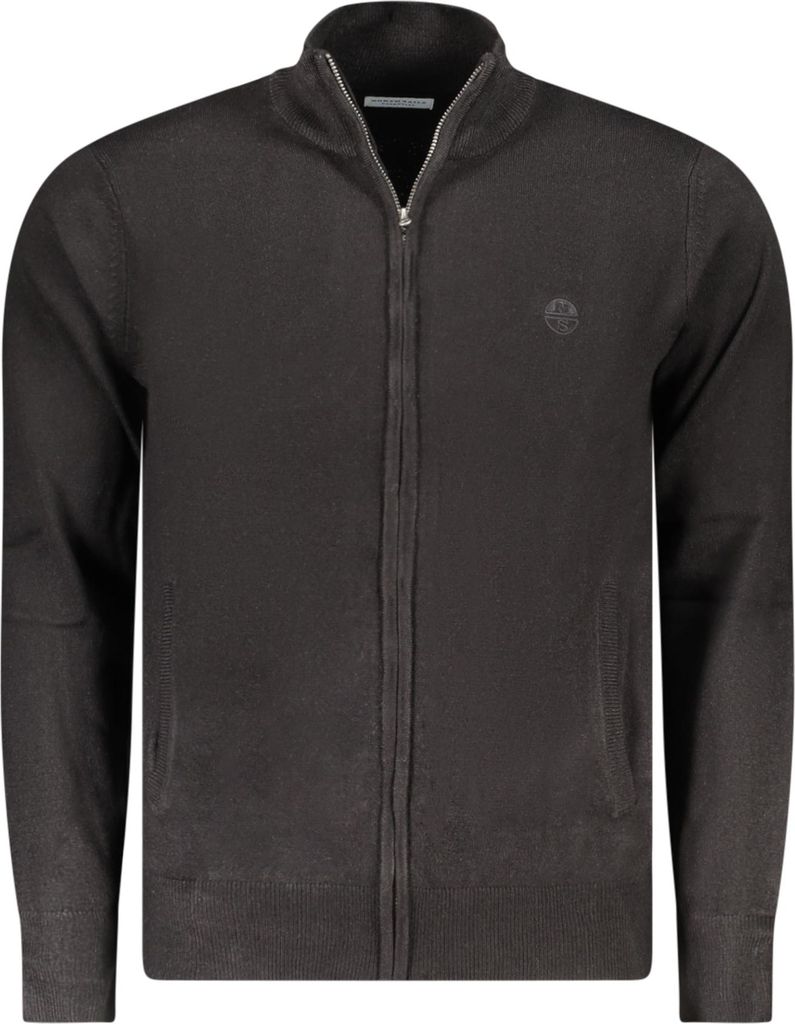 Herrenstrickjacke Schwarz: Stilvoller Cardigan mit Reißverschluss