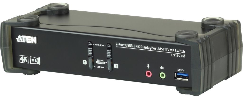 ATEN Commutateur KVMP 2 ports USB 3.0 4K DisplayPort MST Image du produit 