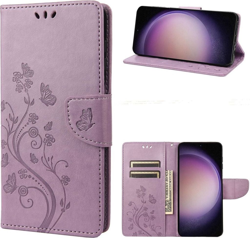 König Design Hülle kompatibel mit Kunstleder Handyhülle - Handy Case Hellviolett