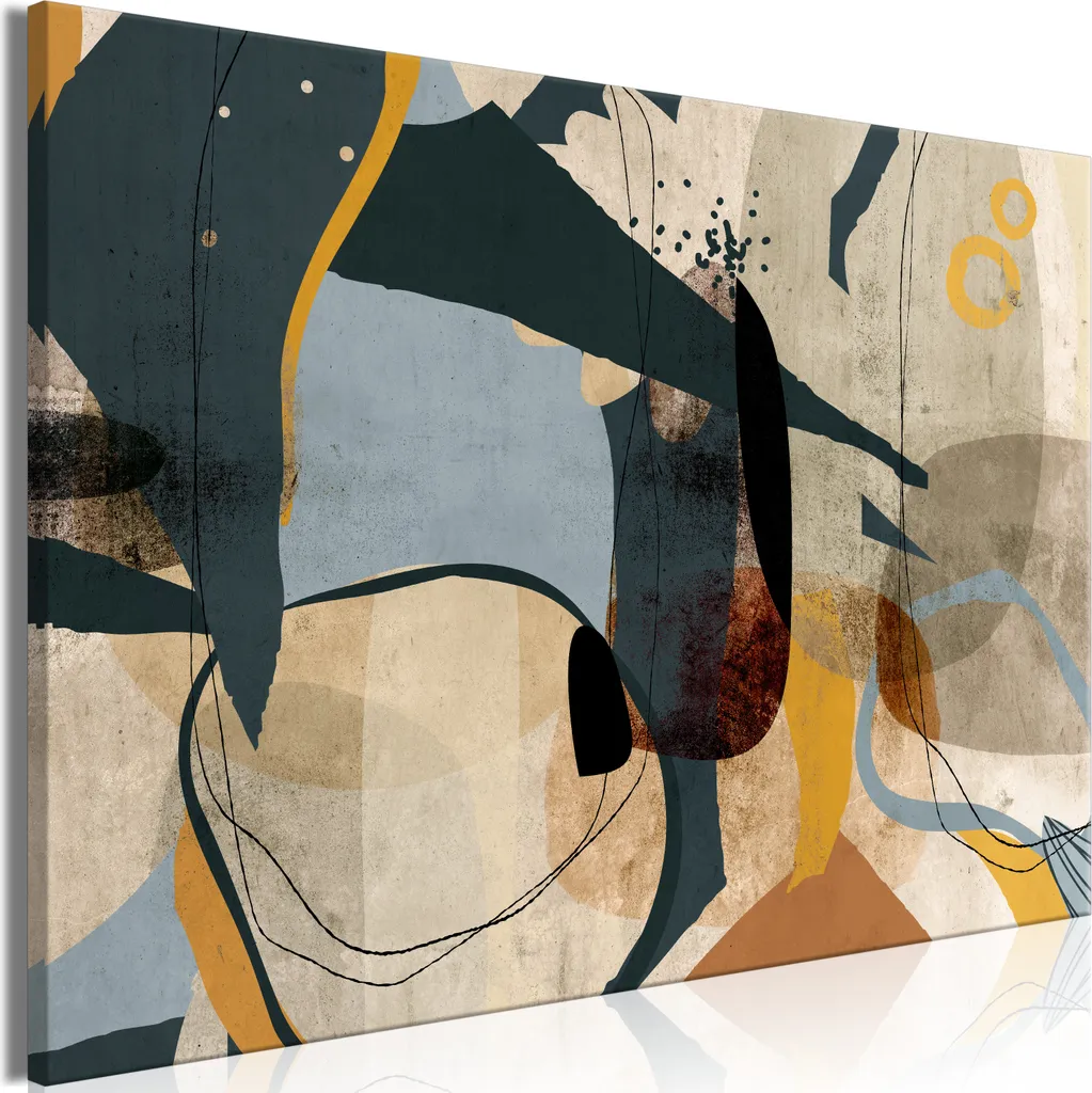Quadro su tela italiano - Conglomerato astratto (1 parte) Largo 120x80 cm Astratto a-A-0815-b-a