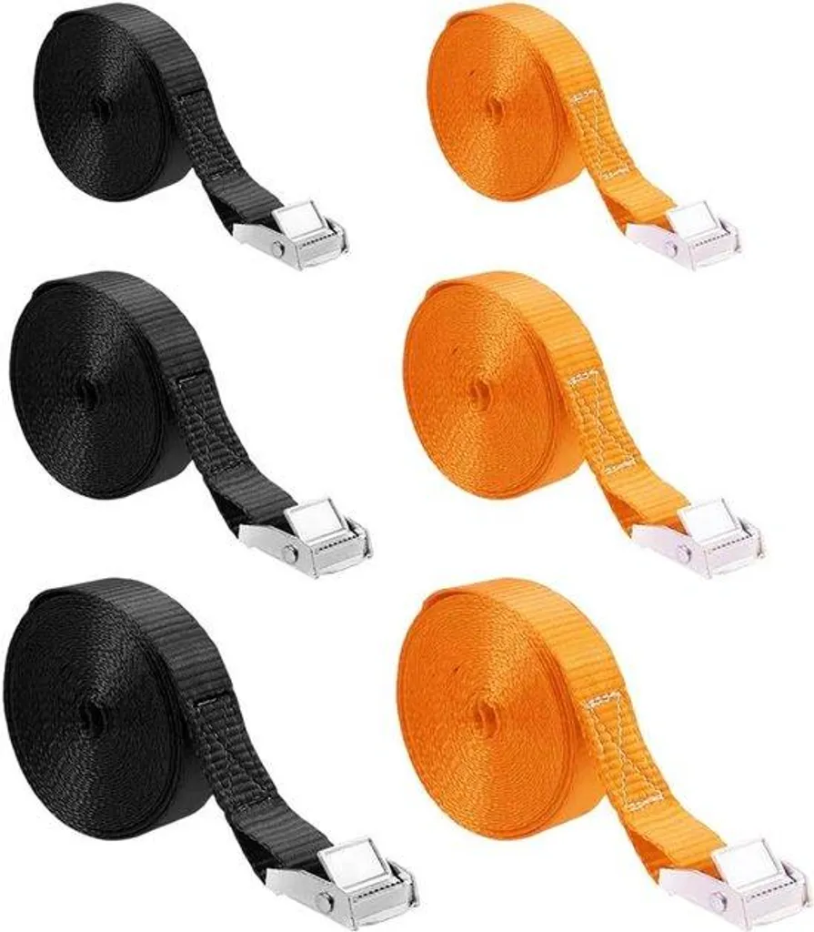 Sangle de fixation ajustable lot de 6 avec boucles acier 1,5m 2,5m 4m