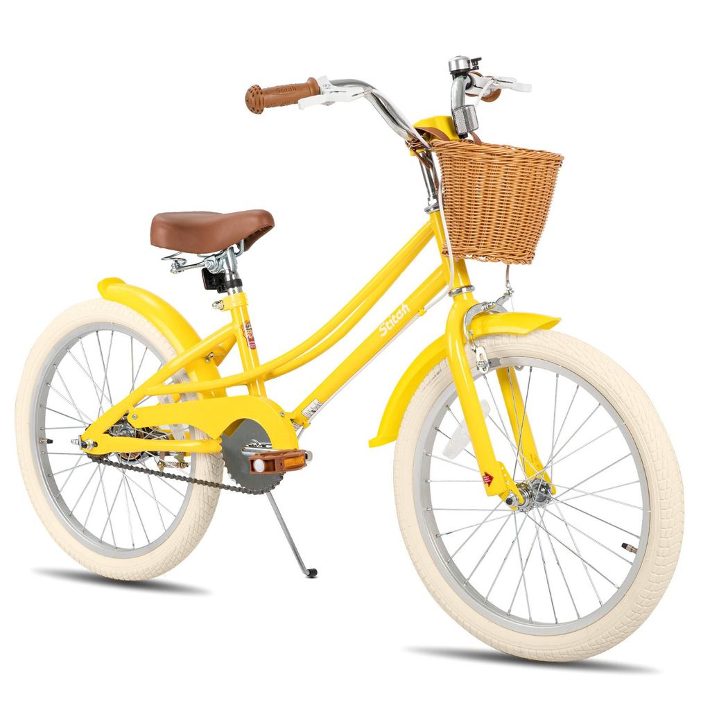 STITCH 12/14/16/18/20 Mädchenfahrrad für 2-13 Jahre alte Kinder, 12" 14" 16" Kinderfahrrad mit Stützrädern & Korb, Kotflügel 20 Zoll mit Stän...