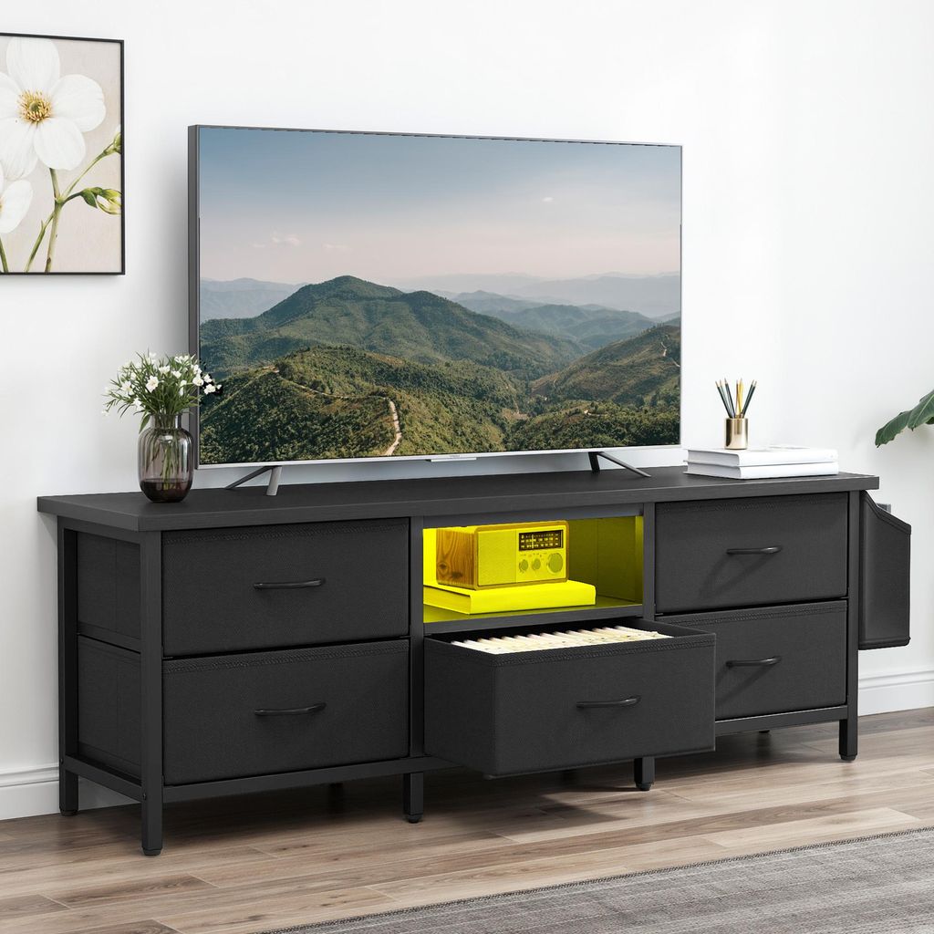TV-Schrank, TV-Ständer Fernsehschrank, mit 5 Schubladen und Produktbild 