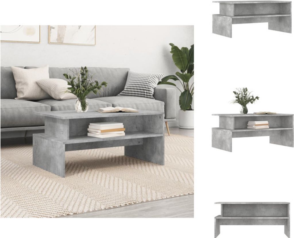 vidaXL Couchtisch Betongrau 90x55x42,5 cm Holzwerkstoff - Couchtische