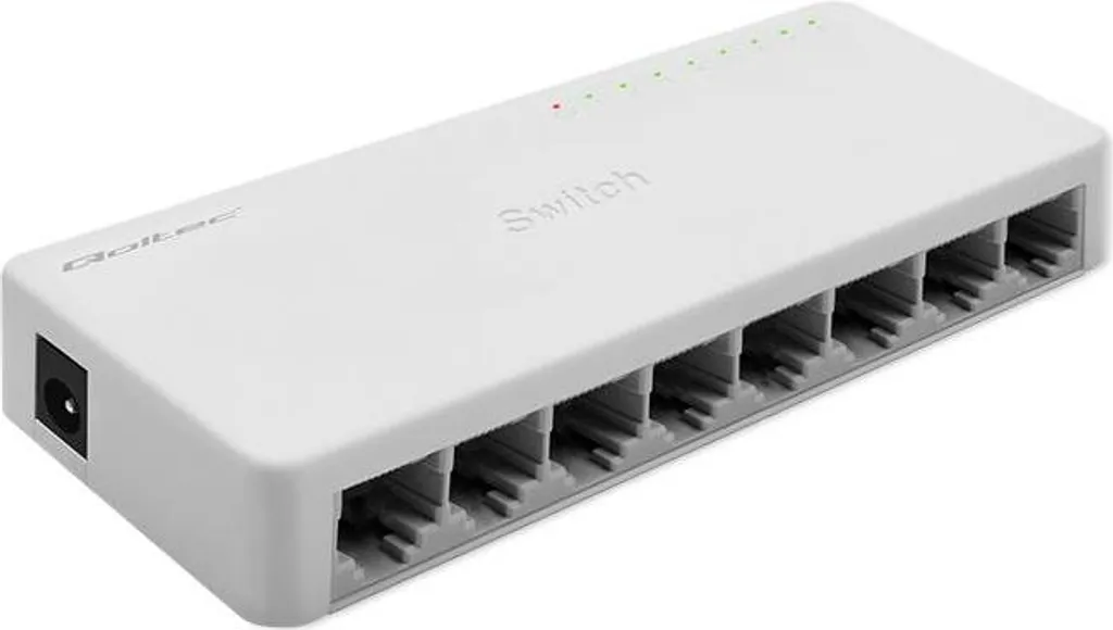Switch Réseau Qoltec 8 Ports RJ45 1000Mbps LAN Gigabit Haute Performance