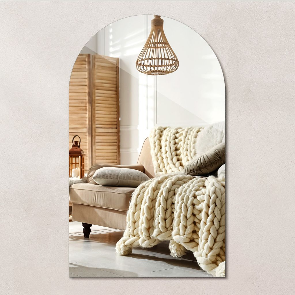 Spiegel - Oval geschnitten - 100 Cm - Großer Wandspiegel - für Badezimmer - Make-up - Waschbecken
