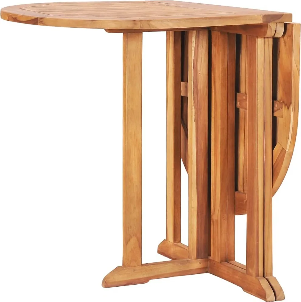 Table extérieure robuste 120 cm teck massif : la solution anti-pluie - 6