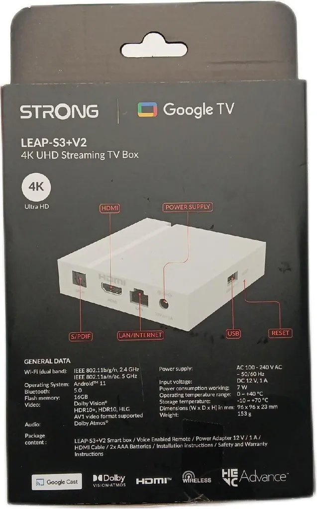 Passerelle multimédia 4K Strong LEAP-S3+V2 - Boîtier Smart TV Android - 8