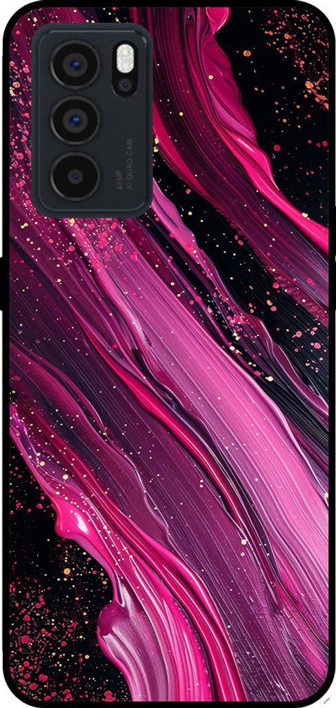 Smartphonica Telefon Fall geeignet für Oppo Reno6 Pro mit Marmor-Druck - TPU zurück Abdeckung Fall Marmor-Design - lila rosa