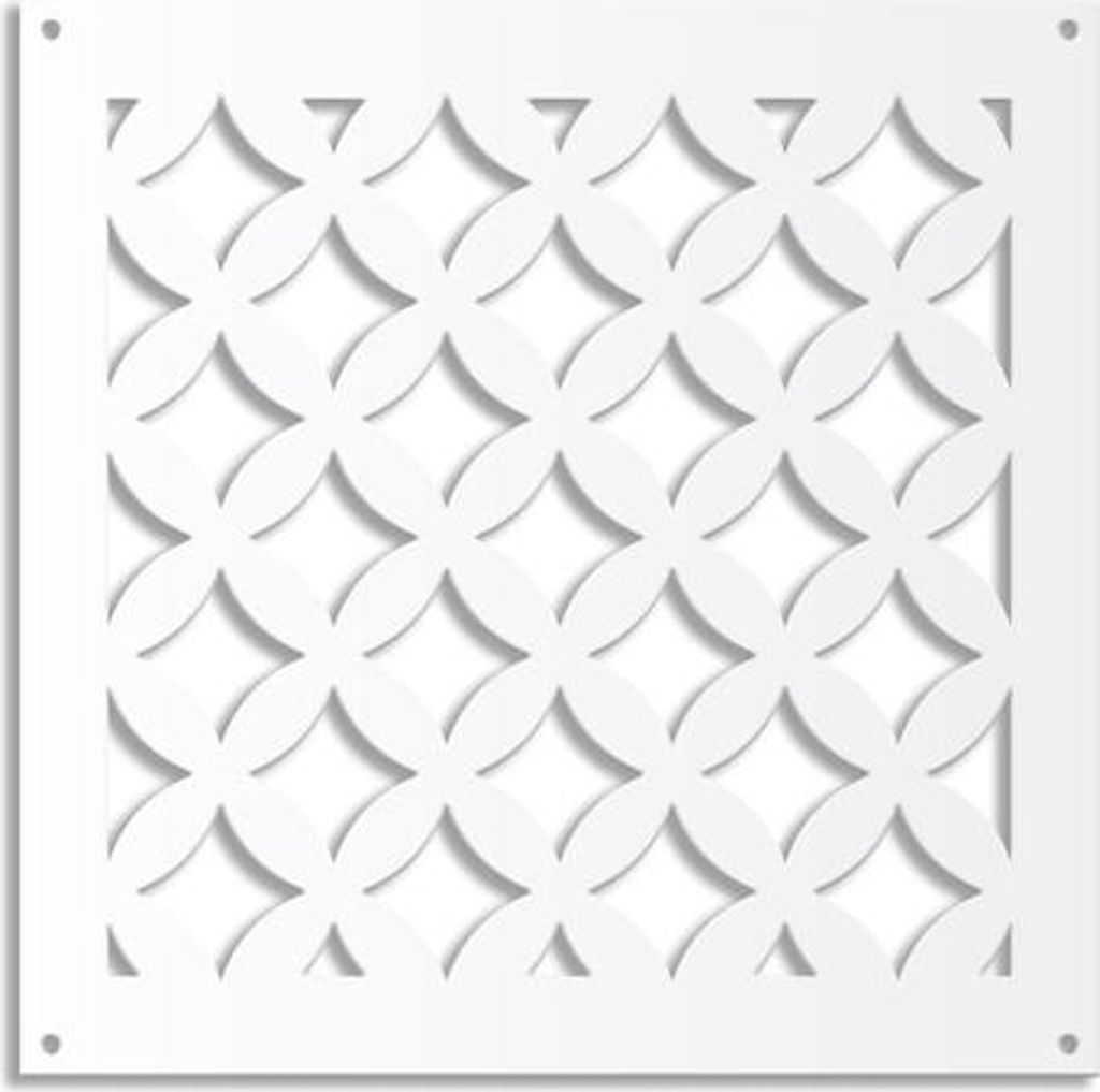 ROMBI – Perforiertes PVC–Panel – Sonnenschutz 48x48 cm weiß
