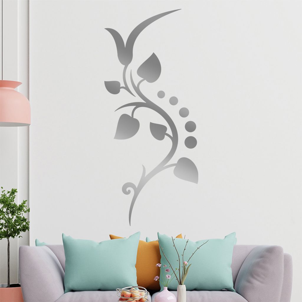 Blätter -Linien Punkte Wandtattoo in 6 Größen - Wandaufkleber Wall Sticker - Dekoration, Küche, Wohnzimmer, Schlafzimmer, Badezimmer
