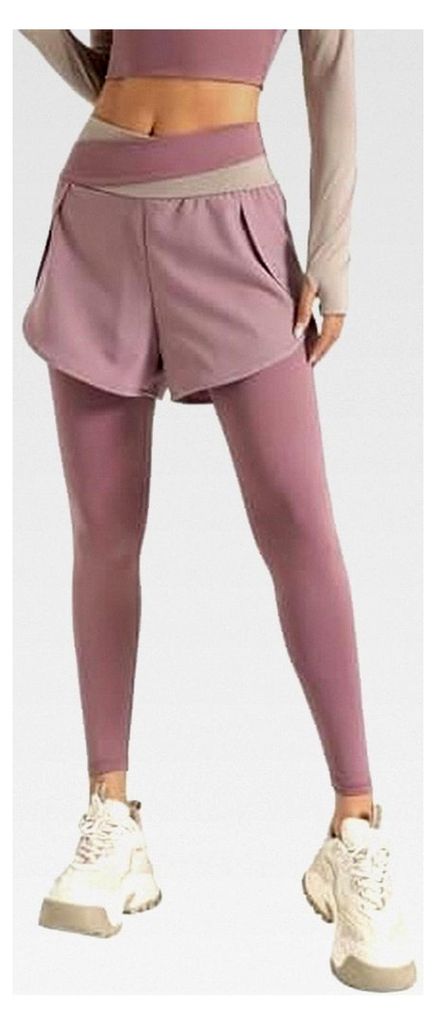 Sportleggings für Damen mit Rock – Einfarbige Trainingshose