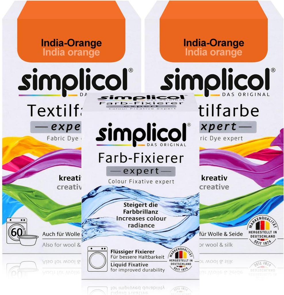 Simplicol Textilfarbe expert 2x India-Orange 150g & 1x Produktbild 
