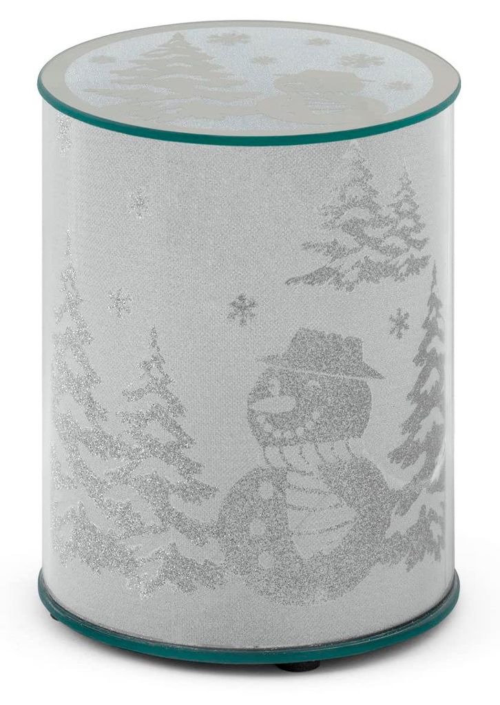 H&H Weihnachtsständer aus Glas mit Glitzereffekt und LED cm15xh20