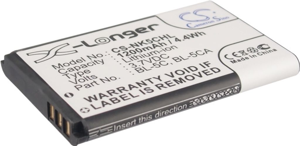 Akku fr Nokia BL-5C, Asha 230 etc. 1200mAh, 3,7V