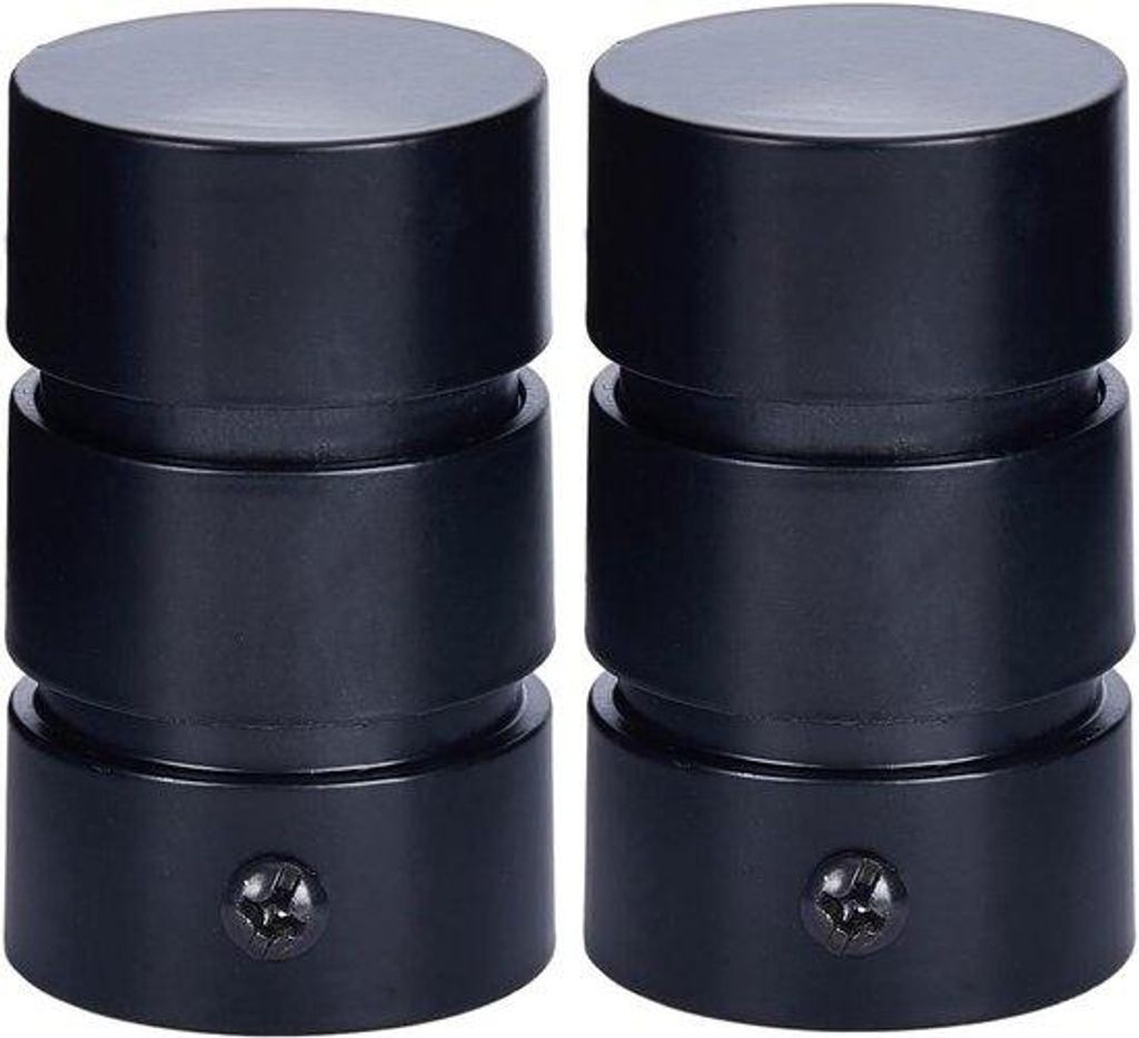 Aluminium-Gardinenstangen Schwarz - 2 Stücke - 28mm Innendurchmesser - Römische Stange.