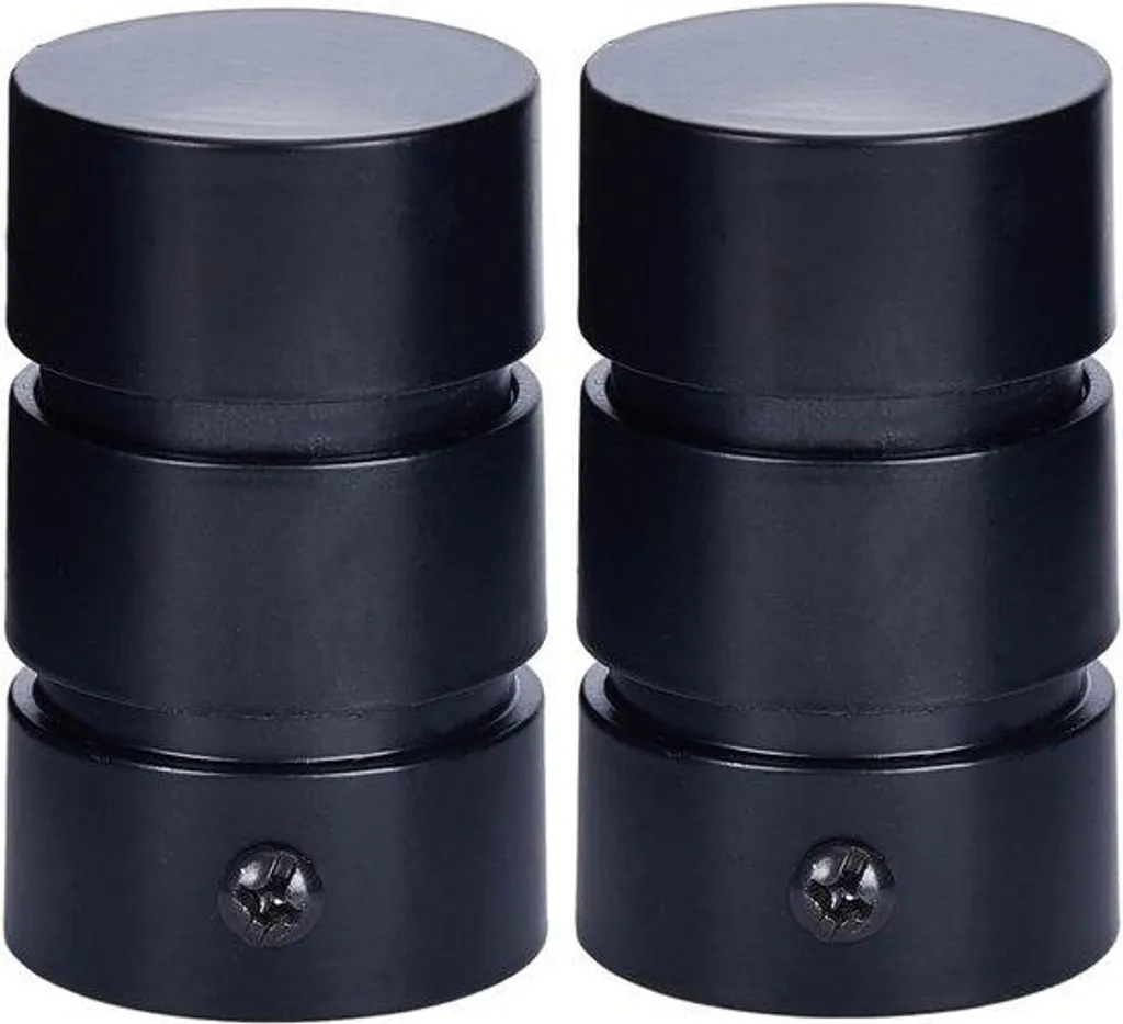 Tringle à rideau pour chambre et salon - Aluminium noir 28mm - 2pcs