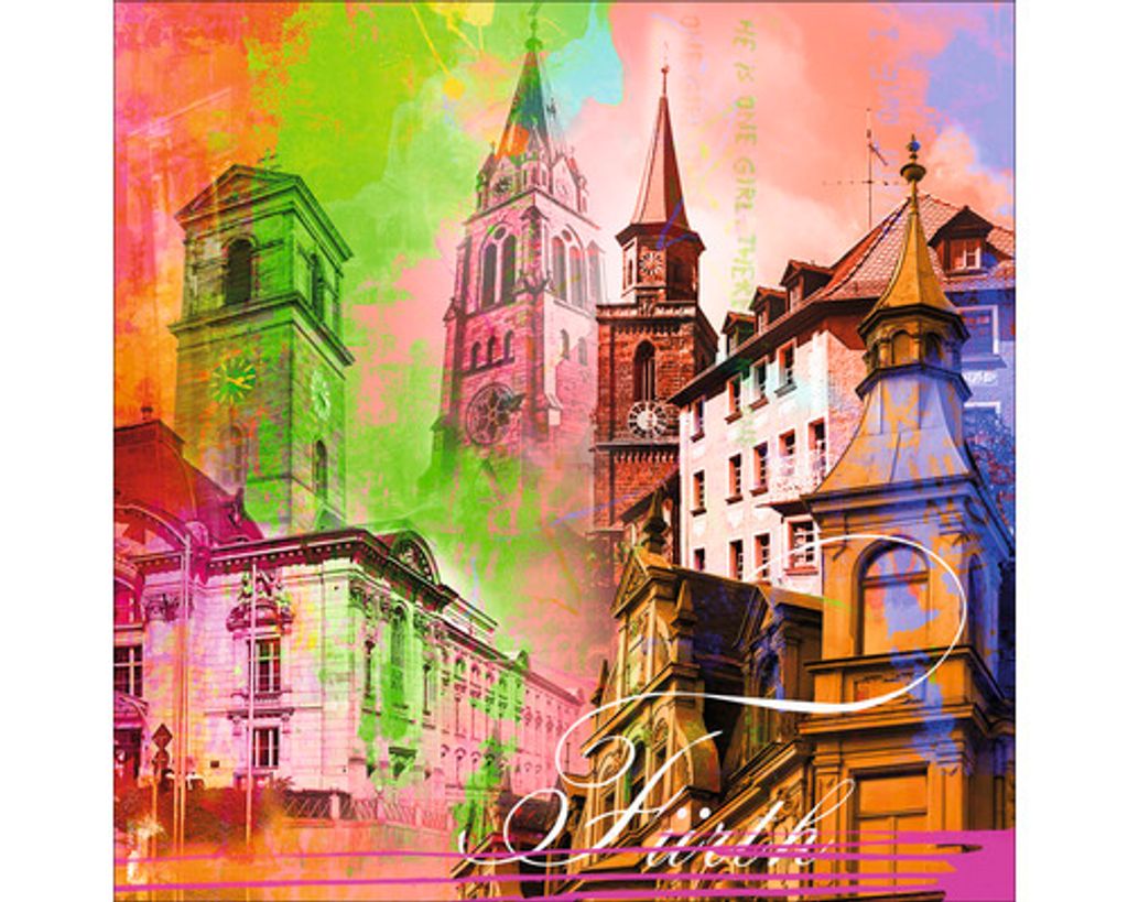 Glasbild Fürth Wahrzeichen I 80x80 cm