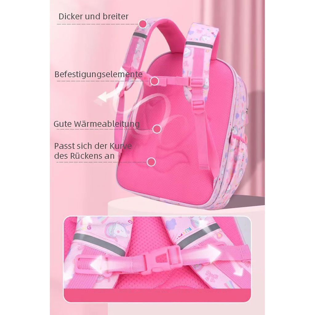 Kinder Schulranzen-Set 3-teilig – Mit Lunchbox & Federmäppchen, Blau