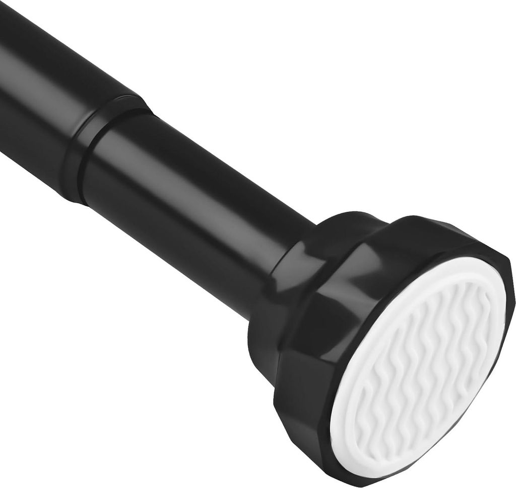 Green Harmony Duschvorhangstange ohne Bohren 73-256 cm matt schwarz Teleskopstange - Durchmesser 25 mm - Gardinenstange für Badezimmer Schlafzimme...