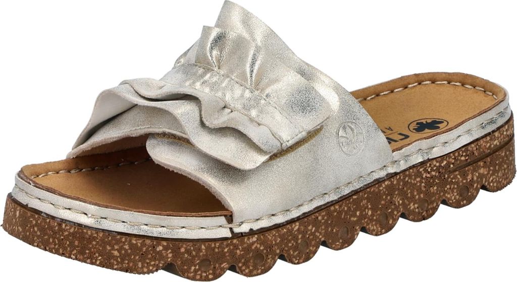 Rieker Damen Pantolette Klettverschluss Wellenform weich Produktbild 