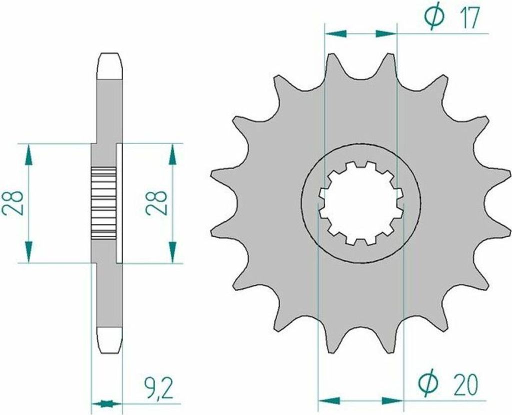 AFAM Stahl Standard Ritzel vorne - 428