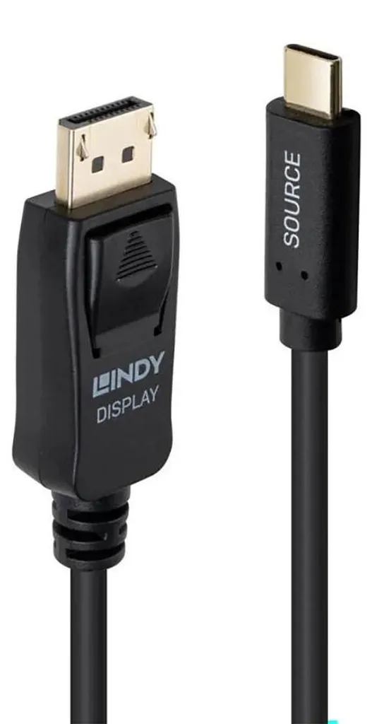 Lindy 43501 Câble USB Type-C vers DisplayPort 2m - Adaptateur Direct 4K