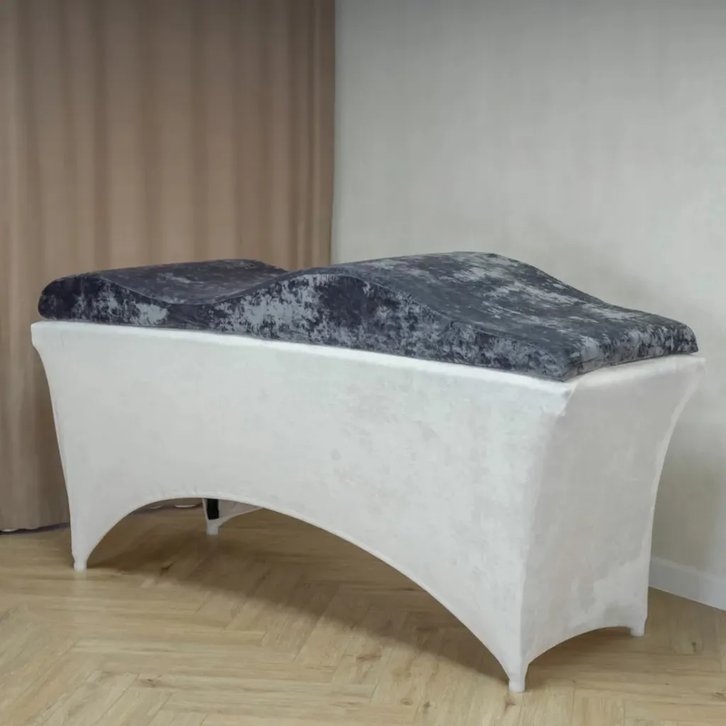 Matelas mémoire de forme à vagues gris 180x60 cm en velours ultra confort