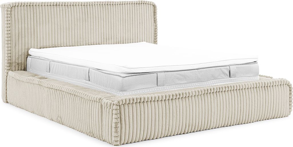 MEBLINI Mesut Polsterbett 160x200 mit Lattenrost - Bubble Bett - Cloud Bett - Marshmallow Bed - Kopfteil Bett mit Stauraum - Betten - 160x200 - Bei...