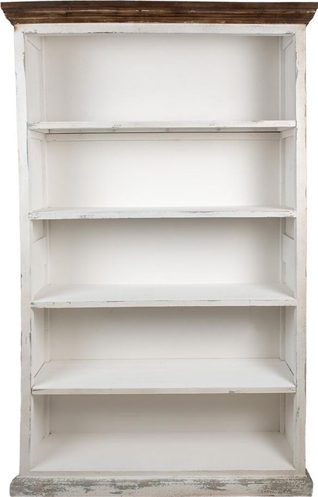 Clayre & Eef Bücherschrank 120x36x195 cm Weiß Holz