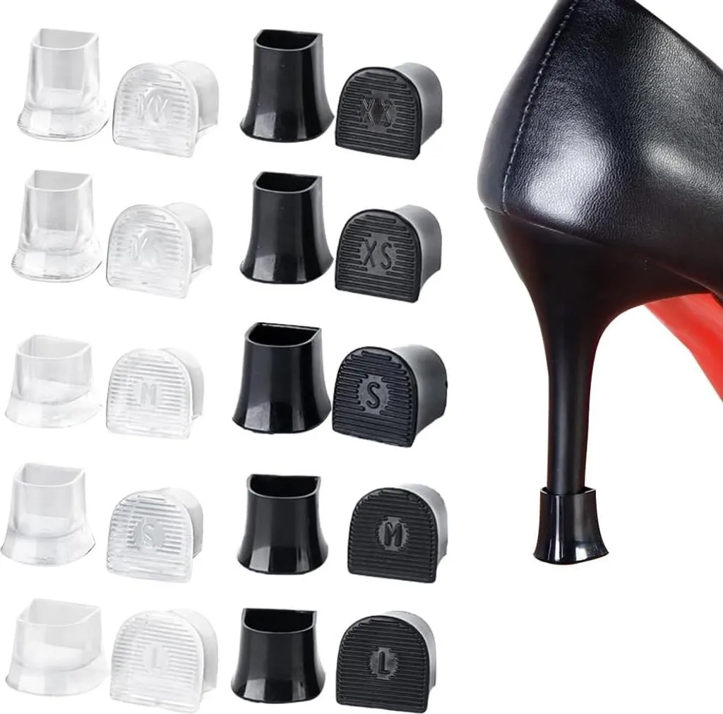 Lot 10 Paires Embouts Talons Aiguilles Antidérapants Transparent - Taille S/M/L