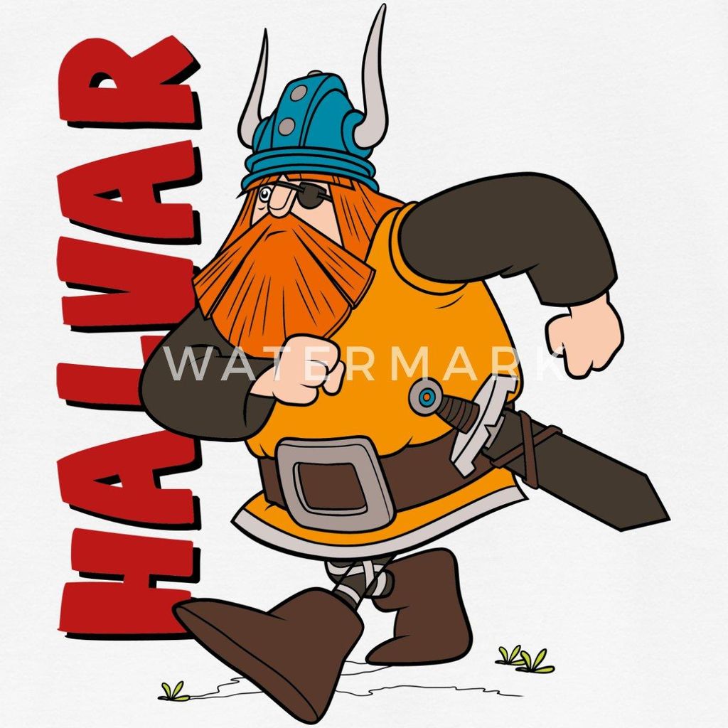 Spreadshirt Wickie Und Die Starken Männer Halvar Kinder T-Shirt, 110/116 (5-6 Jahre), Weiß