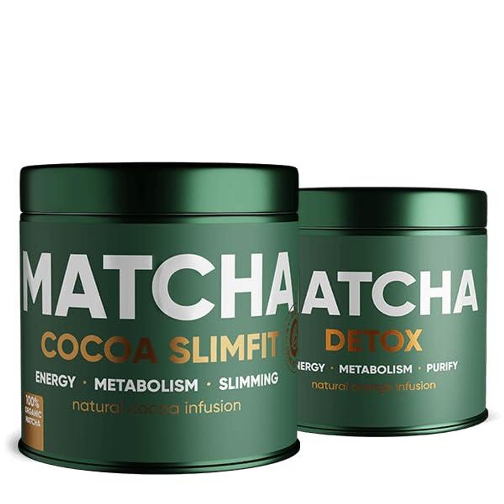WOW TEA Detox Duo – Matcha Berry Detox & Cocoa mit 42-Tage Programm,Japanischer Matcha für Detox, Abnehmen & langanhaltende Energie