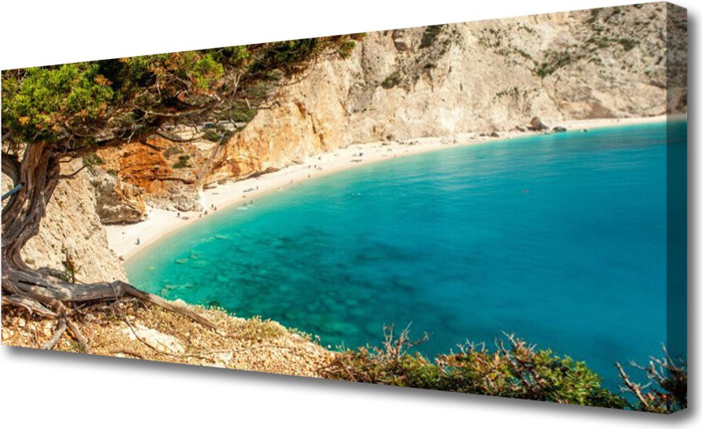 Tulup Leinwand-Bilder 125x50 Wandbild Canvas Kunstdruck Bucht Baum Landschaft