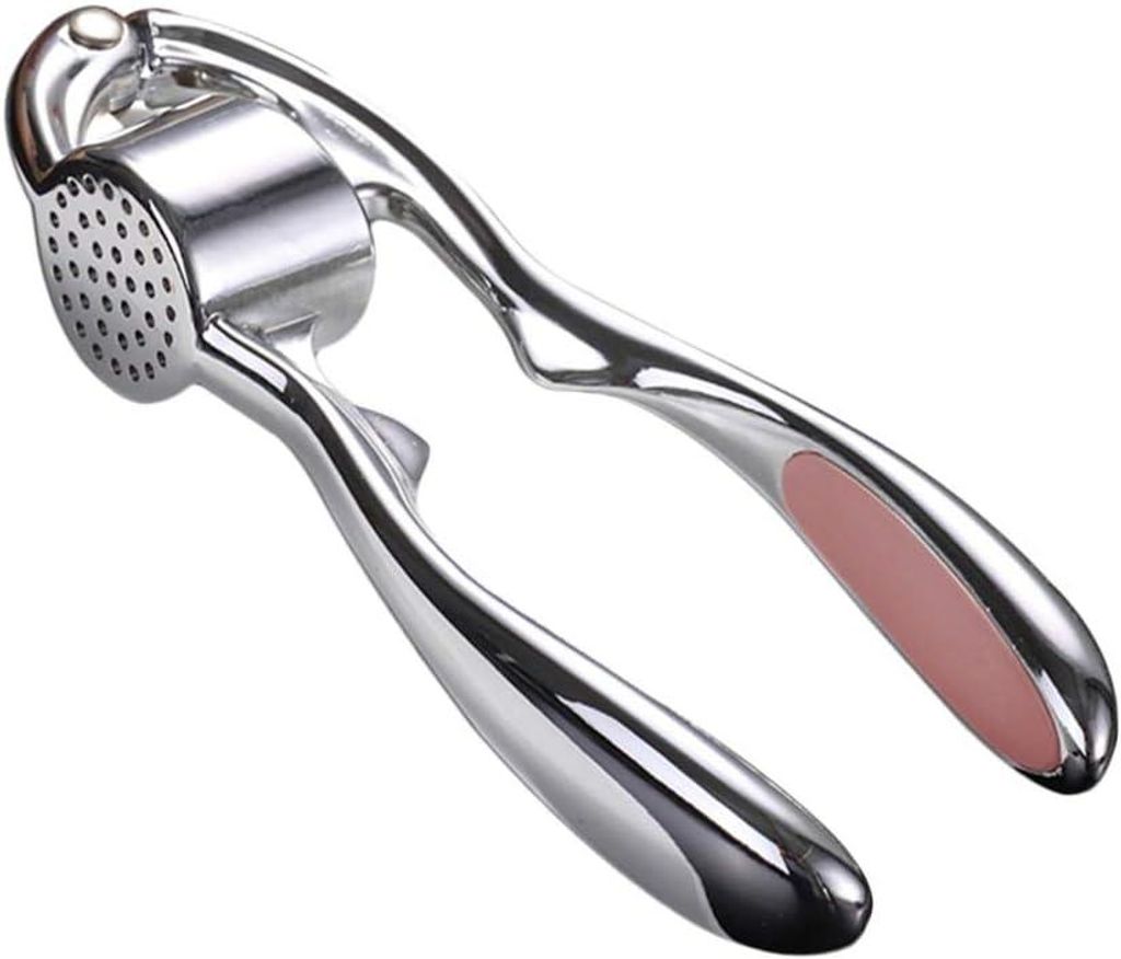 Knoblauchpresse, Knoblauch-Ingwer-Zerkleinerer, Zinklegierung, Küchenutensilien und kleine Werkzeuge (17 cm, 4,5 cm, pink)