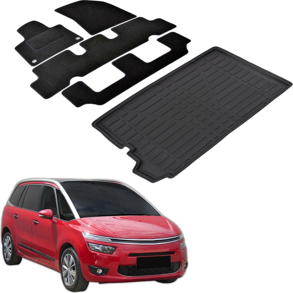 Kofferraumwanne Fußmatten Set Für Citroen C4 Grand Picasso Produktbild 